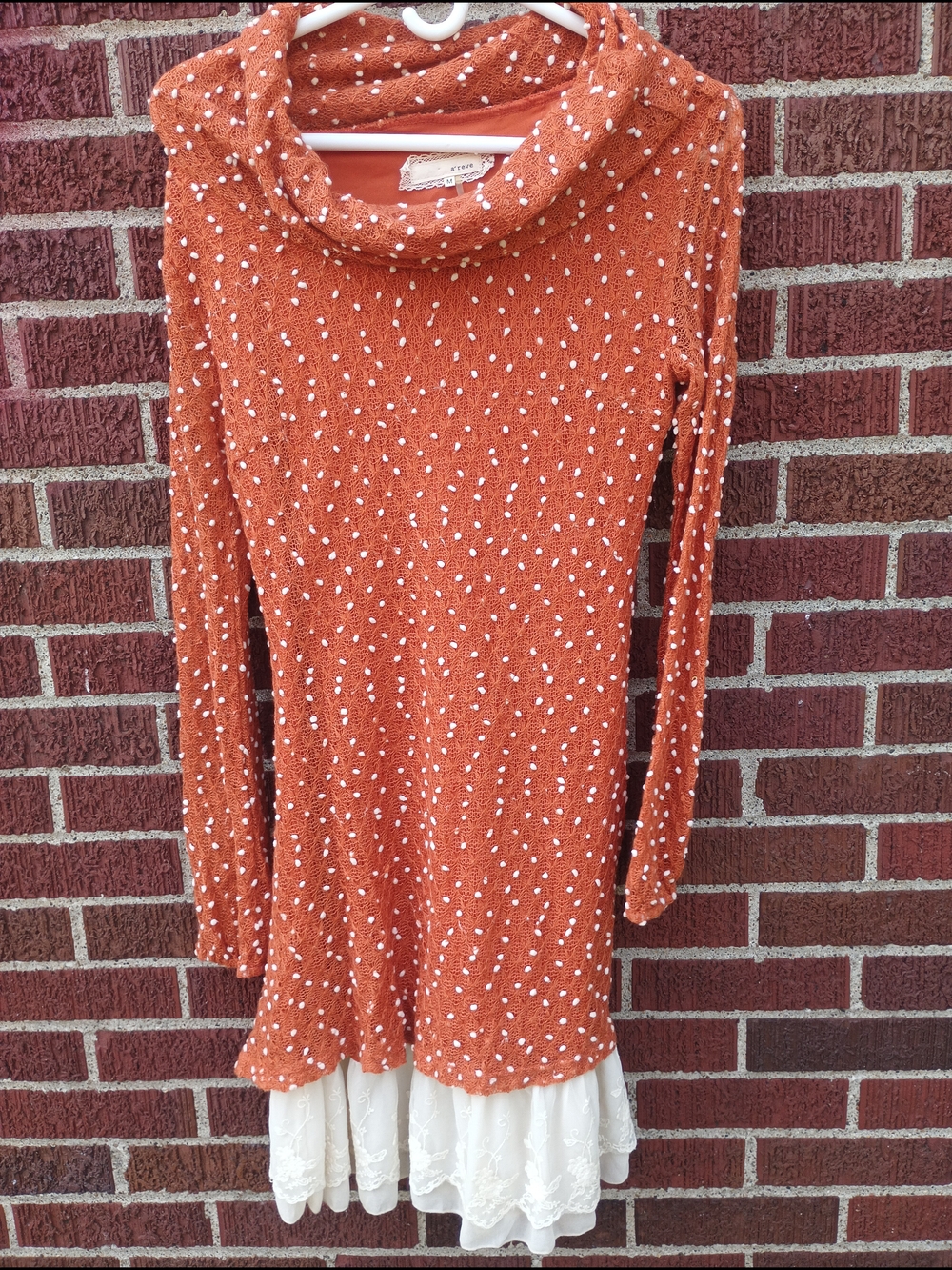 A'Reve Avant -Garde Vintage Polka Dot Knit Dress